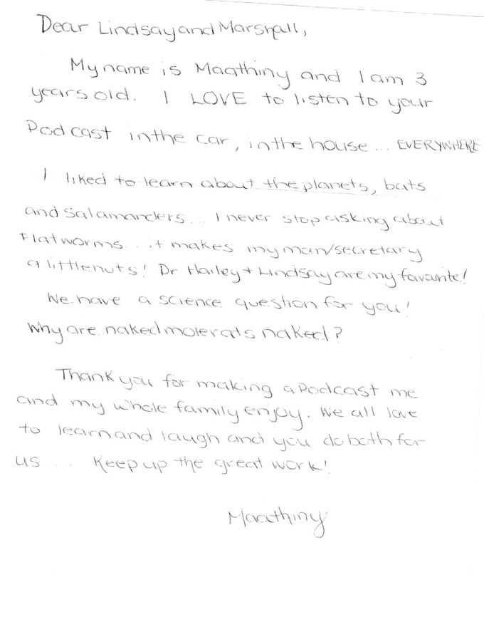 Maathiny's letter to Tumble